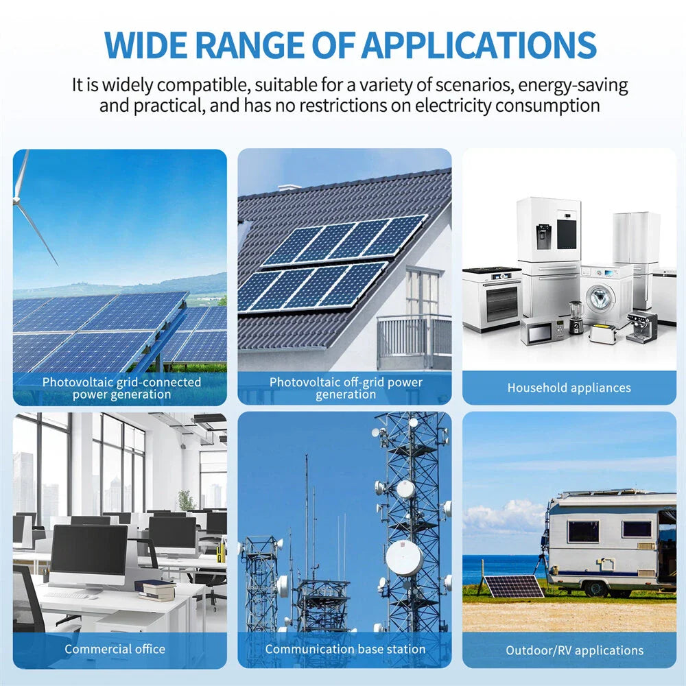 11000W Pure Sine Wave Hybrid Inverter 48 V DC to 230 V AC, which supports battery-free operation, supports parallel