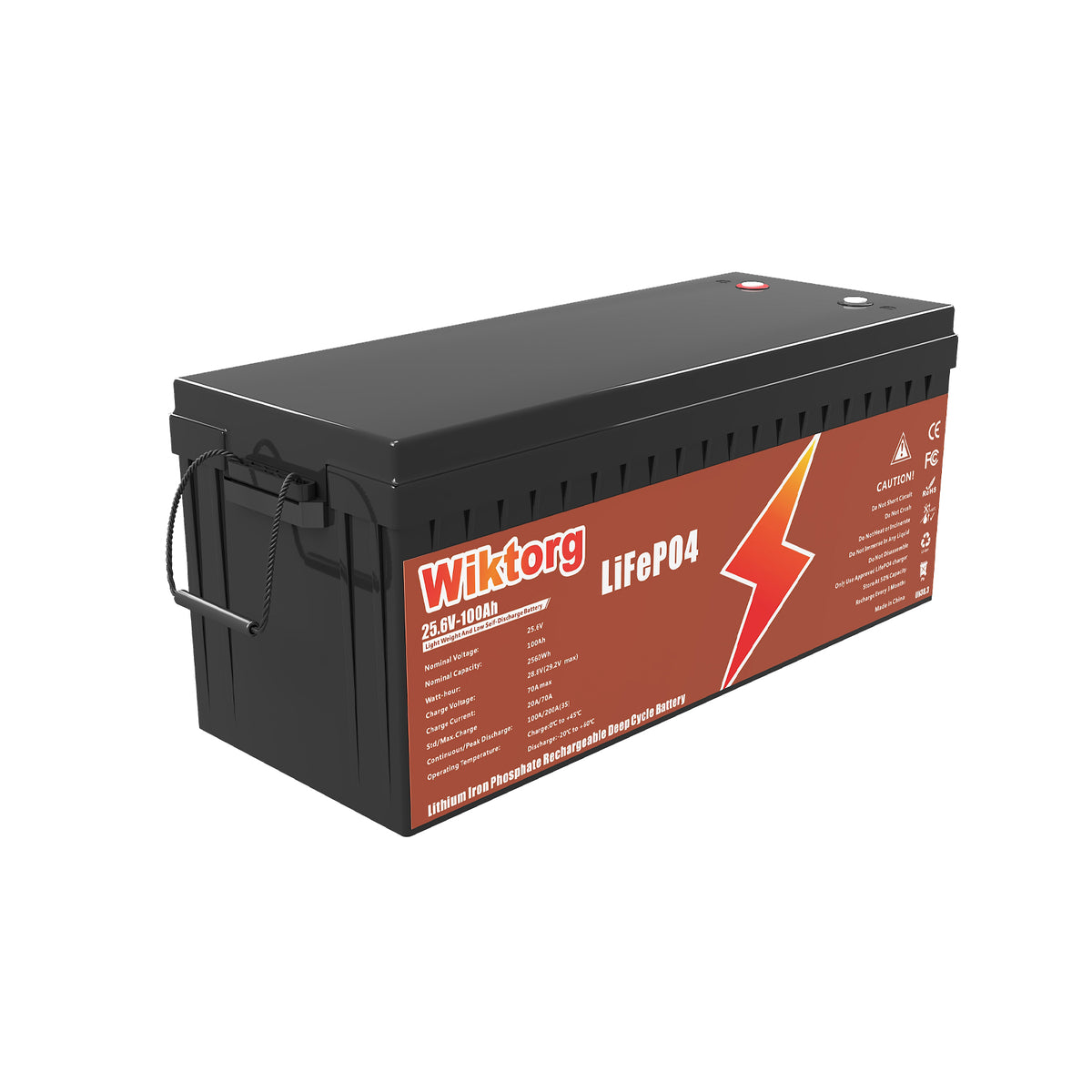 WIKTORG 25.6V 100ah LiFePO4 Battery (LFP)Rechargeable Battery with BMS (Copy)