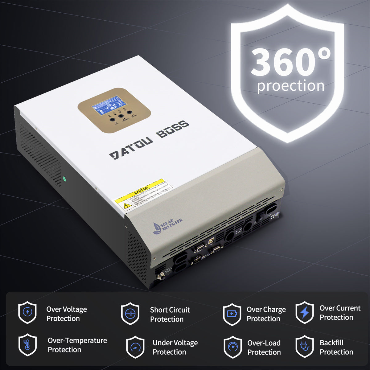 5000W Pure Sine Wave Hybrid Inverter 48V DC To 230V AC Off Grid Inverter With 100A MPPT Solar Controller LCD Display - 5000W