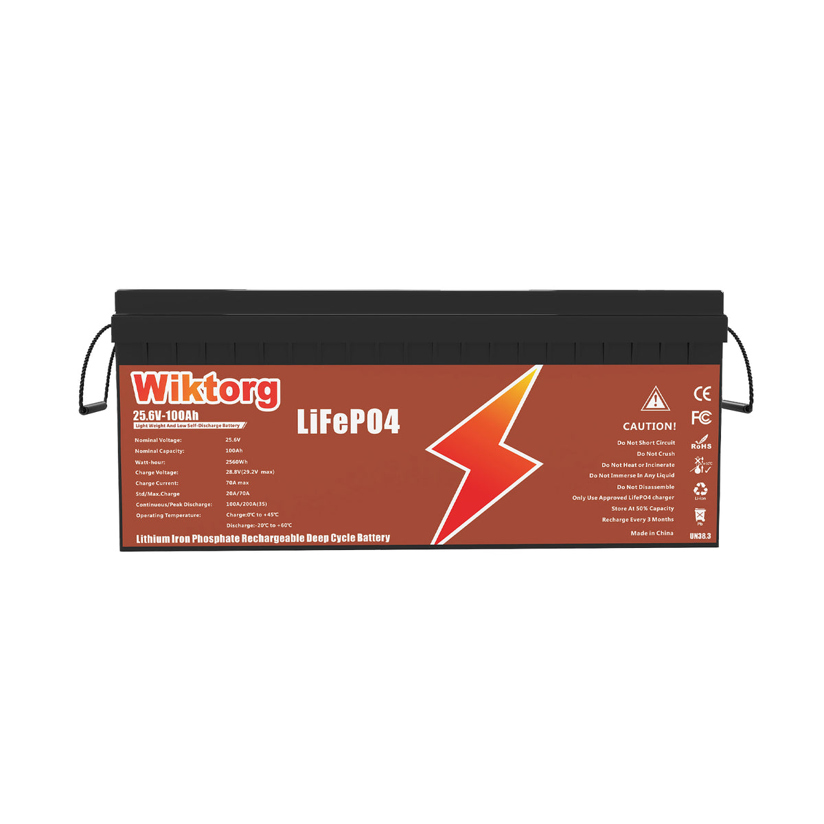 WIKTORG 25.6V 100ah LiFePO4 Battery (LFP)Rechargeable Battery with BMS (Copy)