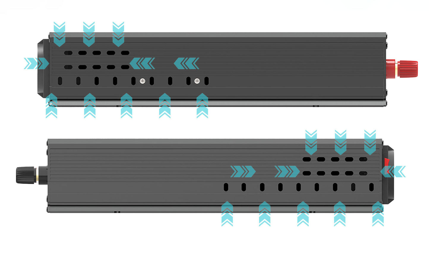 Inverter 1000W DC12V-AC230V Pure Sine Wave Converter with LCD Display