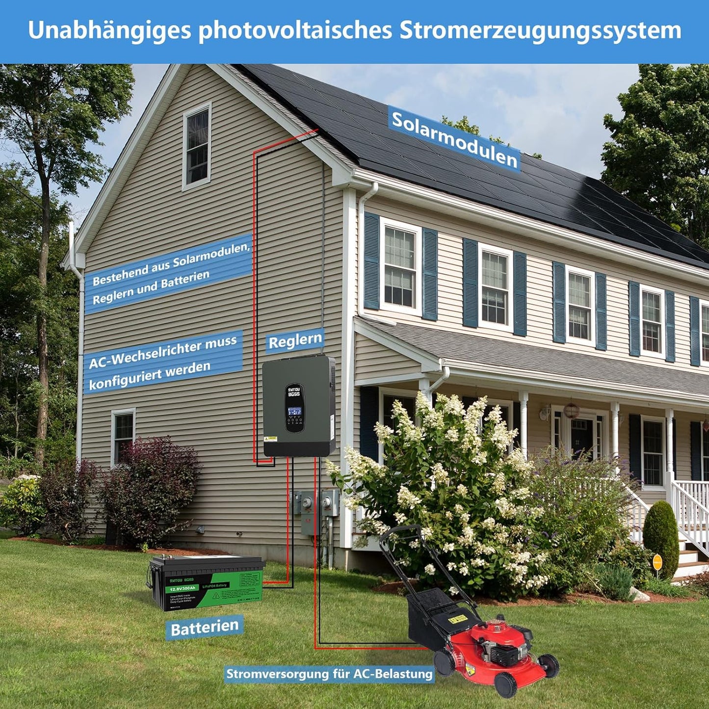 DT-24V 3000W Pure Sine Wave Inverter DC24V To AC230V Sine Wave Output MPPT Power Grid Solar Inverter Voltage Converter