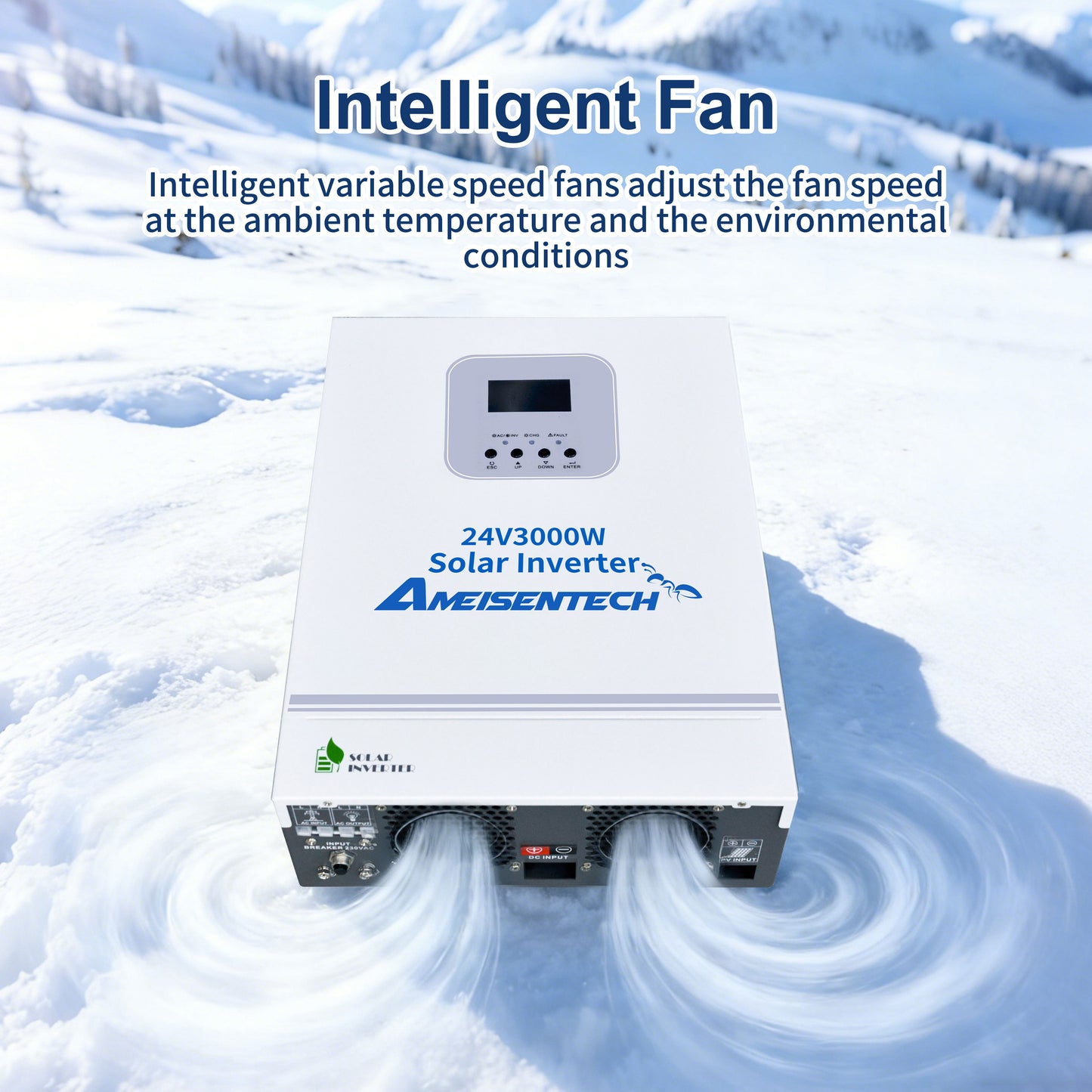 AMEISENTECH 24V 3000W 220/230/240VAC Solar Inverter 6000VA with Wifi MPPT LED