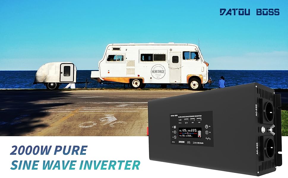 Pure Sine Wave Inverter DC 24V to AC 230V 2000W