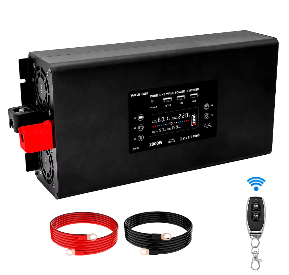 Inverter 2000W 12V To 230V Pure sine wave Converter LCD Display