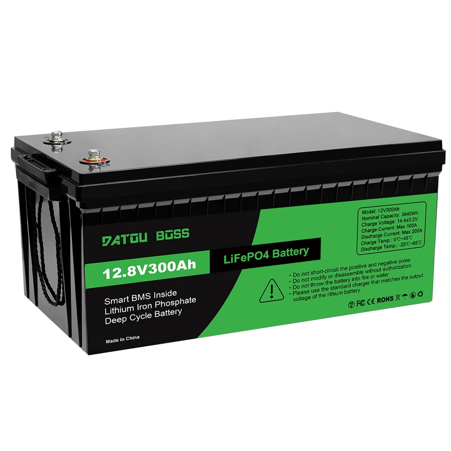 12V 300A LiFePO4 Battery with BMS 8000Cycles for Inverter, Motorhome, Solar System, Boat, Household, Solar