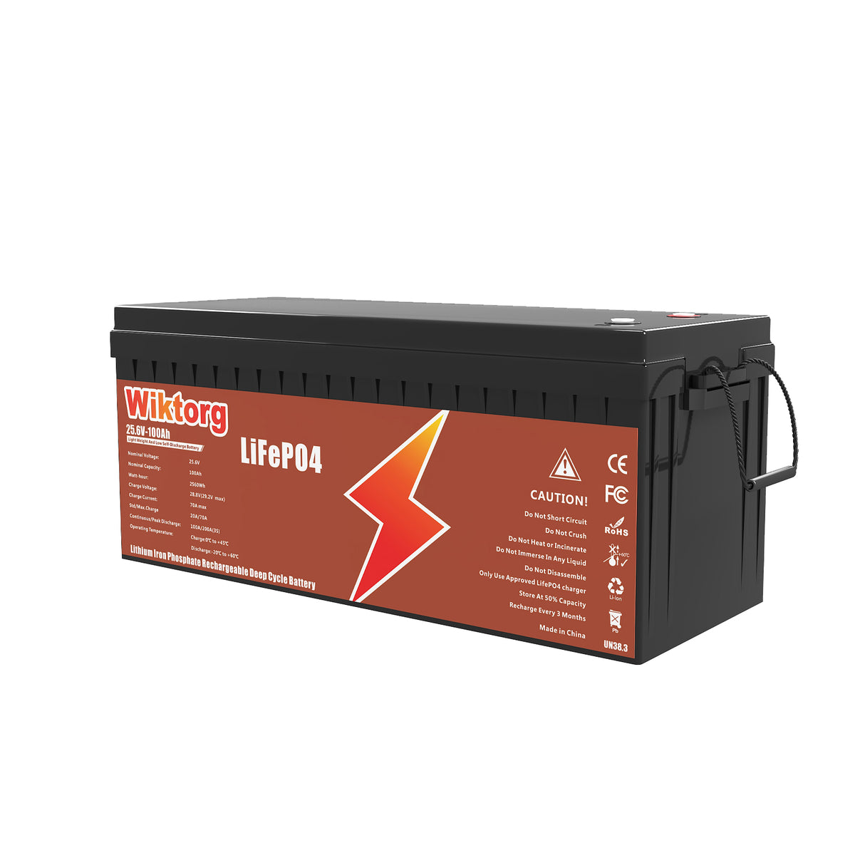 WIKTORG 25.6V 100ah LiFePO4 Battery （LFP）Rechargeable Battery with BMS (Copy)
