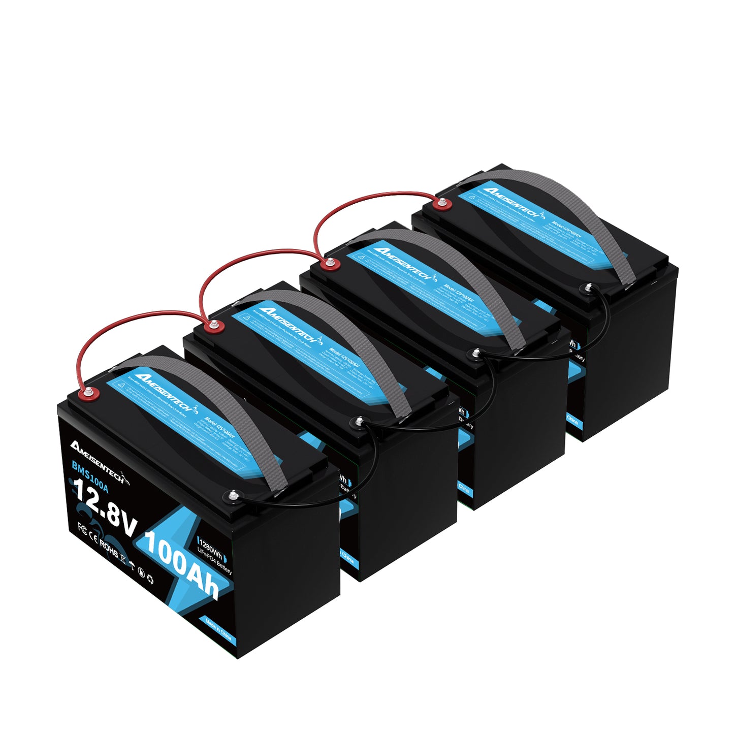 AMEISENTECH LiFePO4 12V 100AH Rechargeable Battery with BMS