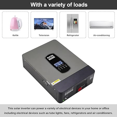 6200W Pure Sine Wave Hybrid Inverter 48V DC to 230V AC, battery-free 120A MPPT for lead-acid and lifepo4 batteres