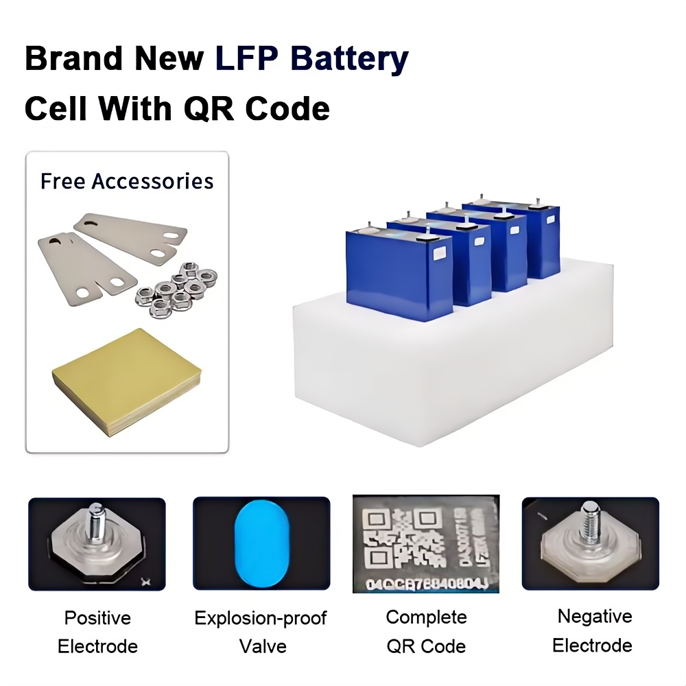 4pcs in 1 EVE 280K LiFePO4 Battery Cells 3.2V 280Ah Lithium Battery Iron Phosphate Deep Cycle Grade A Cell,for RV, Boat, Golf Cart, Motor, UPS, Fish Finder, Lawn Mower, Off Grid, Solar Systems