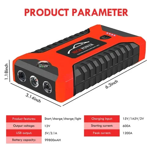 Car Jump Starter 12V 20000mAh (Support OEM ODM)